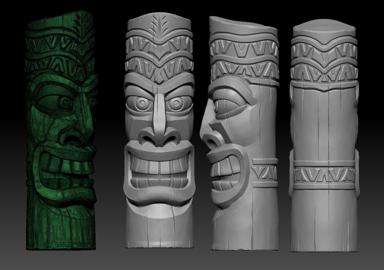 3D Stylized Wood Totem 2 - TurboSquid 2160036