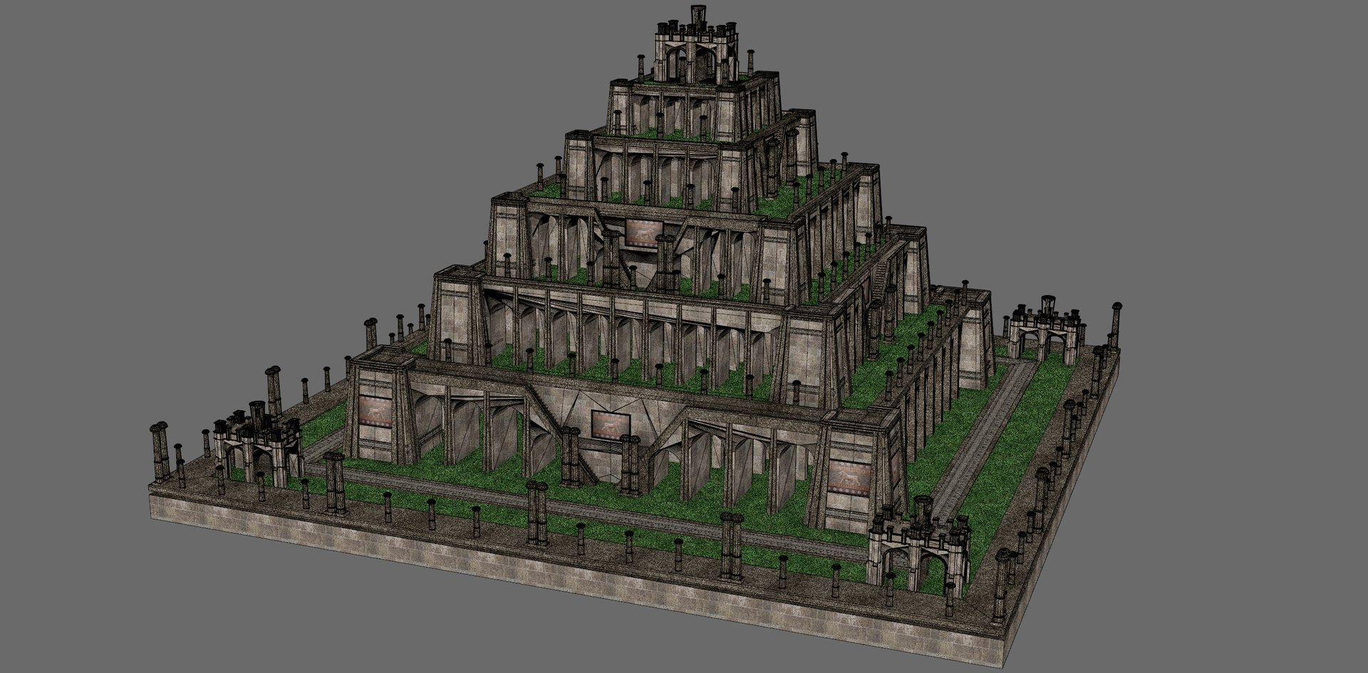 3D Babylon Building V1 - TurboSquid 2200351