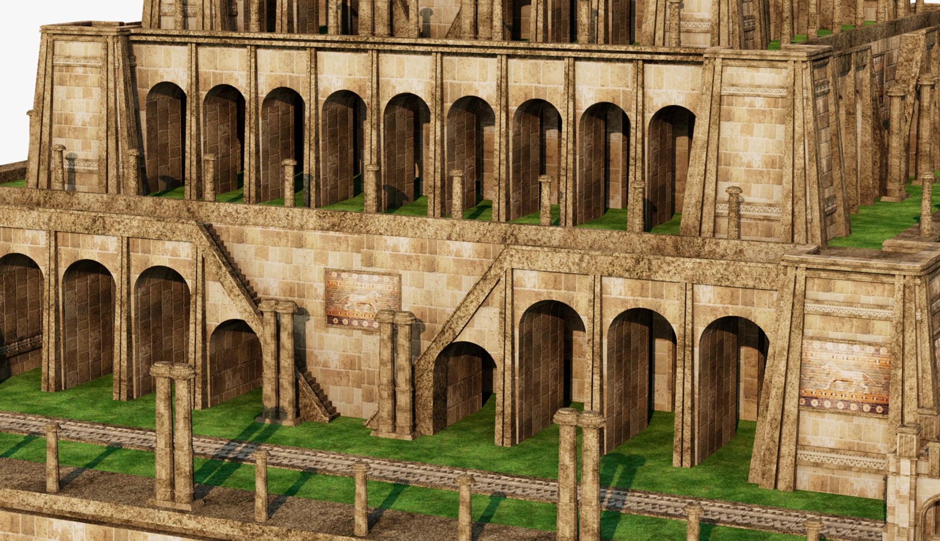 3D Babylon Building V1 - TurboSquid 2200351