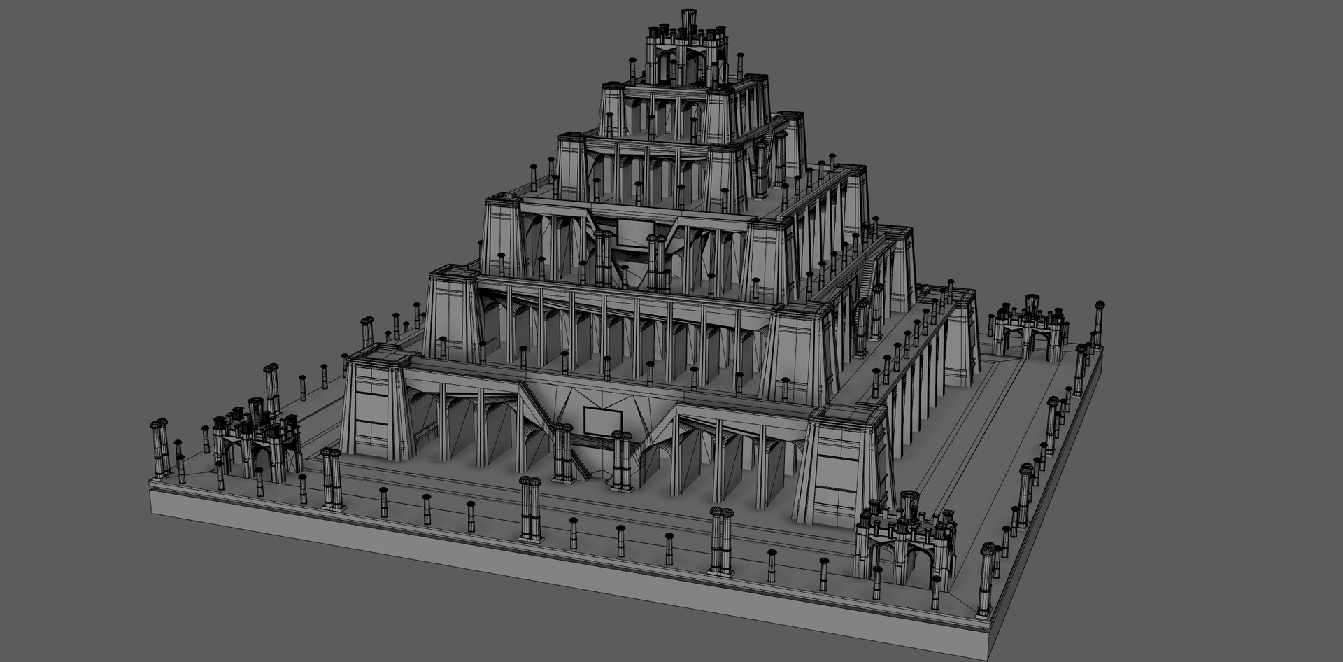 3D Babylon Building V1 - TurboSquid 2200351