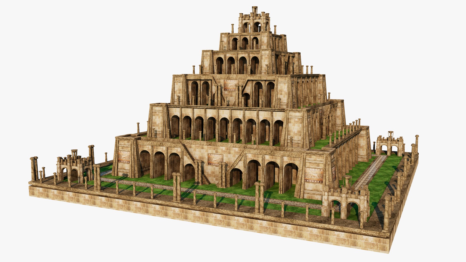 3D Babylon Building V1 - TurboSquid 2200351