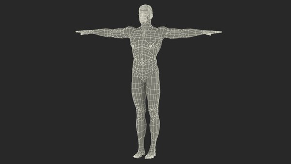 浅肤色黑人男子 T 姿势3D模型 - TurboSquid 1699055