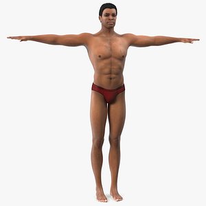 3D skin black man t