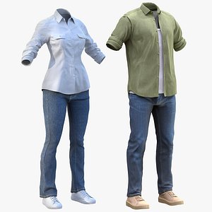 3D Mens and Womens Casual Outfit Collection
