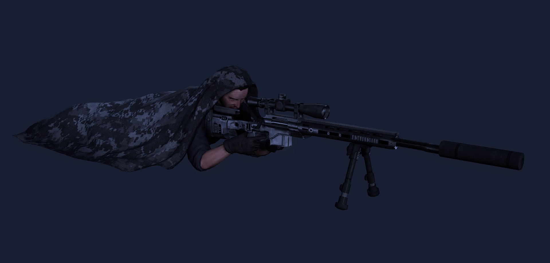 3d Model Character Sniper