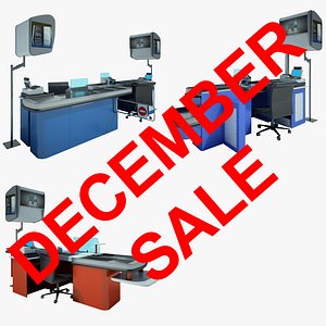 3d cash counter shop model