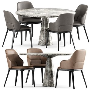 DOA chair and LEAF table 3D model