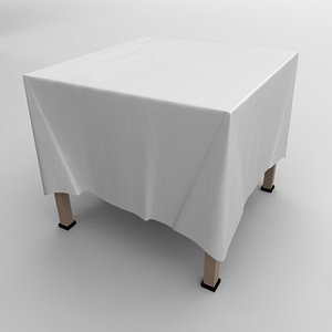 3d model table tableclothes