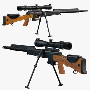 3D FR F2 sniper Rifle Low Poly PBR Realistic model