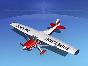 3D propeller cessna airplane 170 model