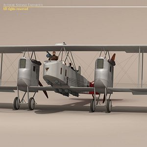 3d model german bomber pilot gotha