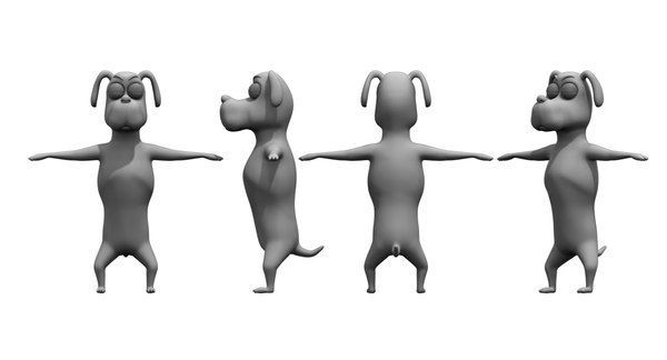 dog cartoon 3D model