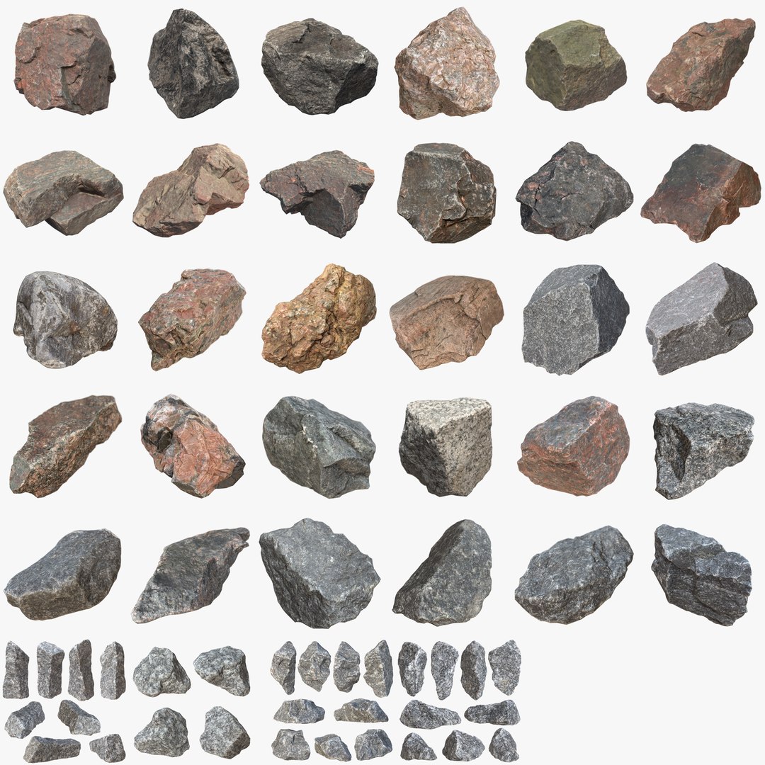 3d Model Of Pack Stones Debris