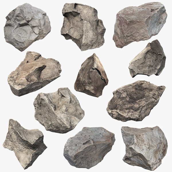 3d model of pack stones debris