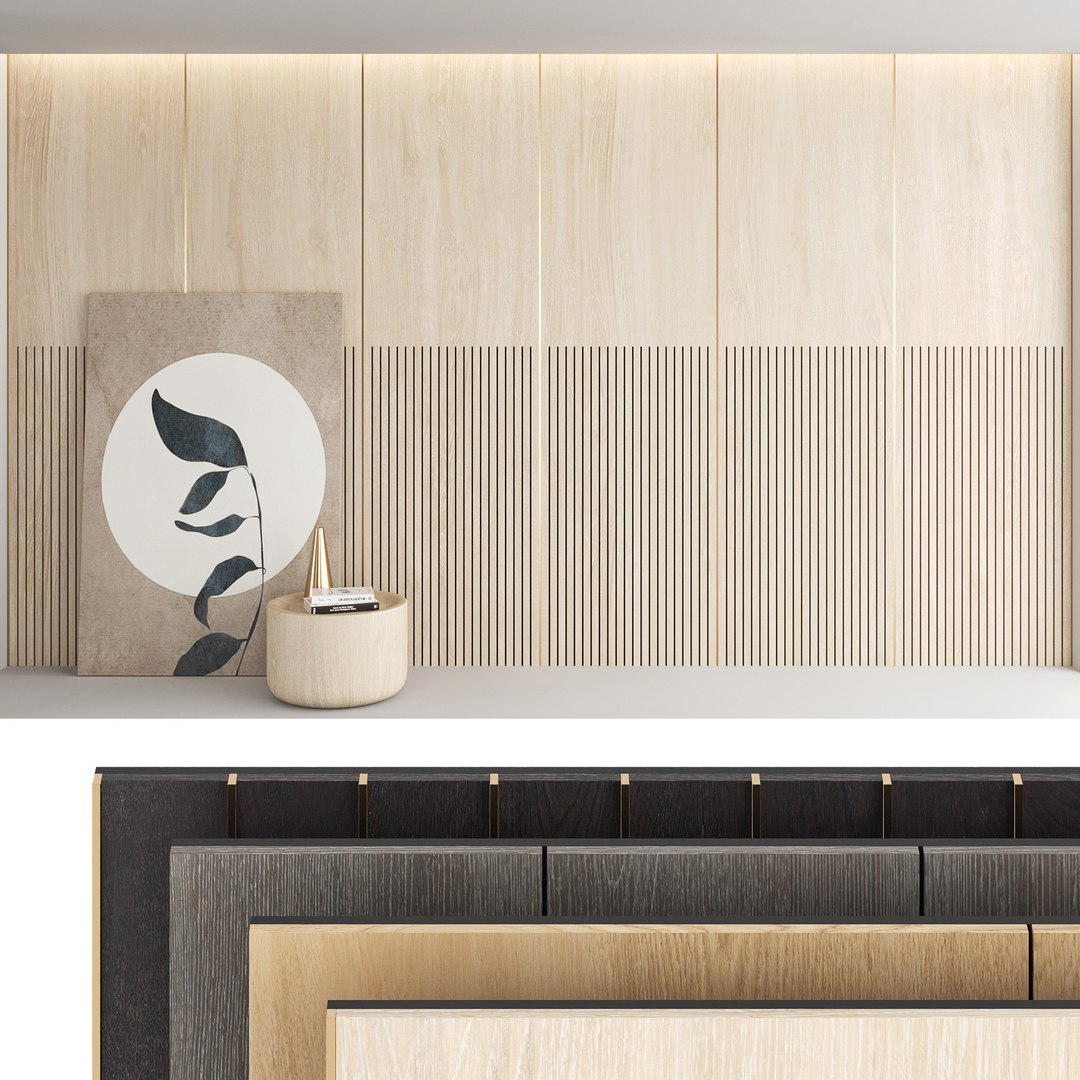 Decorative wall panel set model - TurboSquid 1567861