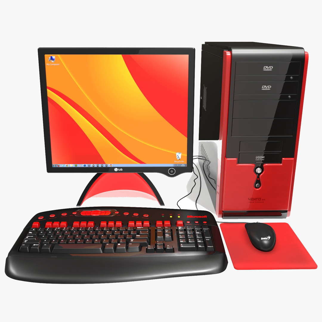 Компьютер red. Красный компьютер. Модель компьютера. Компьютер красного цвета. Комп красный с монитором.