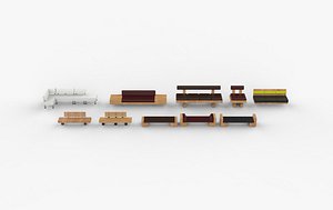 3D Soffa ideas set 3D model model