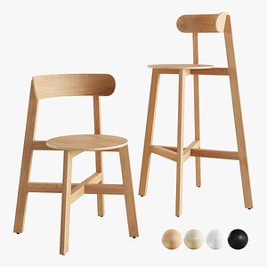 3D model Roda Chair and Bar Stool by Branca Lisboa