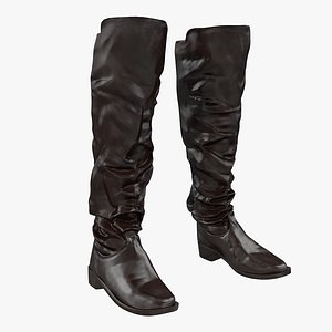 3d model medieval leather boots modeled