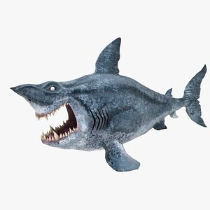 3D model shark cartoon