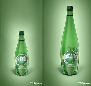 pack 2 bottles perrier 3D model