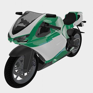 Strale 848X - High-Poly Sportbike 3D Model - Game Asset 3D model