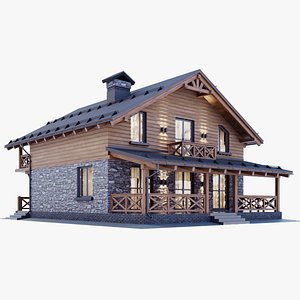 3D Chalet Style House