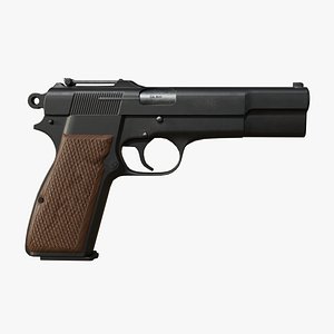 realistic browning parabellum 9mm pistol 3d max