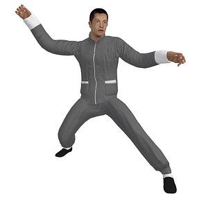 rigged martial artist man 3d model