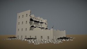 destroyed building 3D
