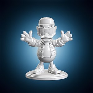 Cyber Donald Duck Fan Art 3D Print Model 3D