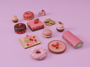 cake food dessert 3D