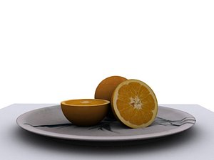 3ds max orange ceramic plate