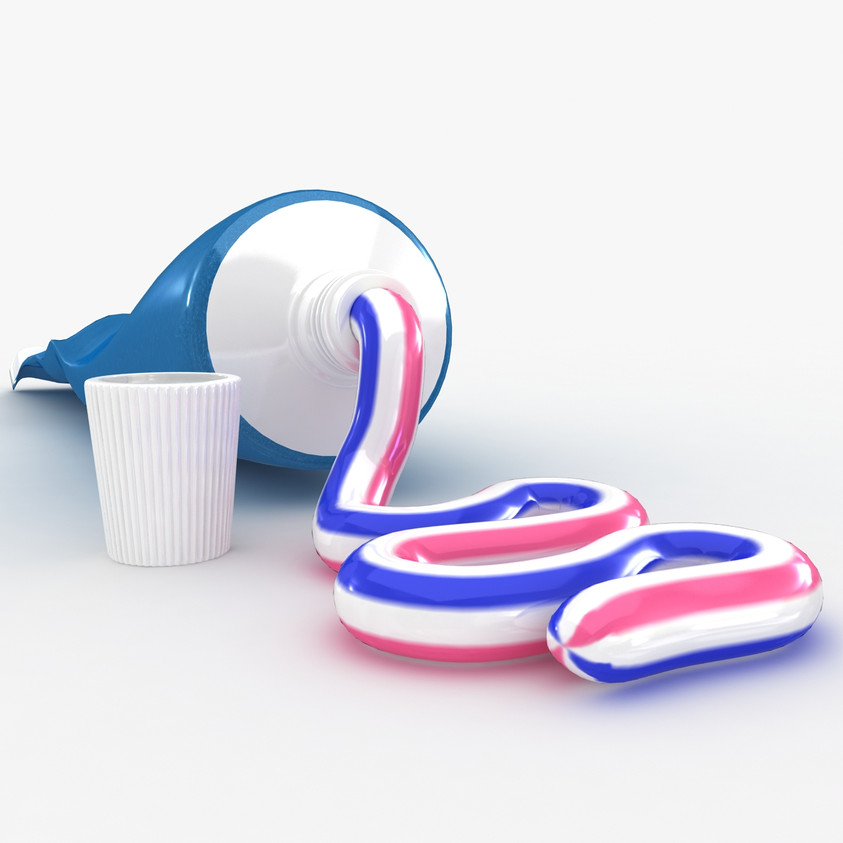 3d model tube paste animation