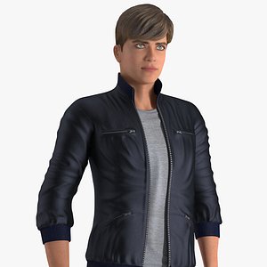 3D model Teenage Boy Street Clothes Rigged for Cinema 4D