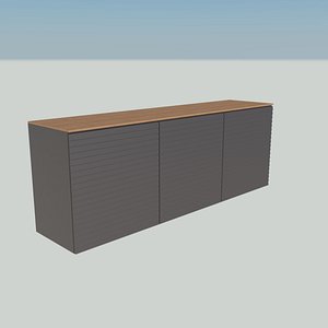 Wall cabinet with three doors