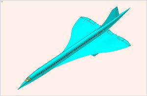 concorde supersonic aircraft solid 3d 3ds