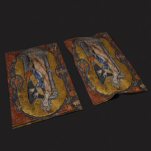 3D King David Playing Harp Tapestry model