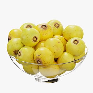Glass footed fruit bowl set 25 3D model