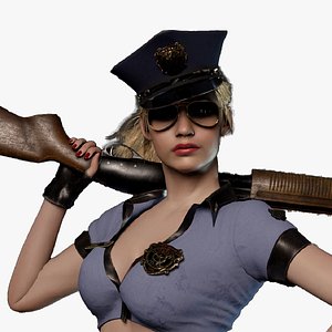 Cop Claire - Game Ready Low-poly 3D model 3D