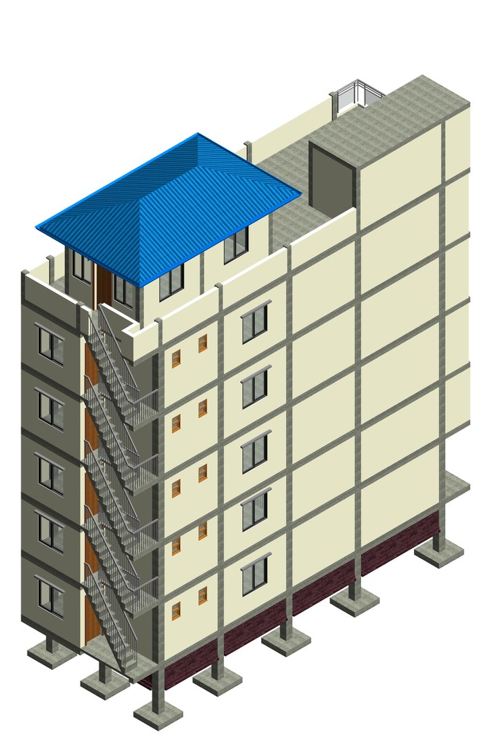 Revit 4 Storey 3d Model Model - TurboSquid 2159924