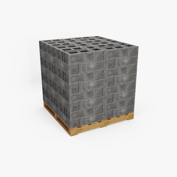 Wooden Pallet with Brick 4 model