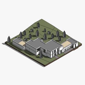 3D Modern forest house - Revit model