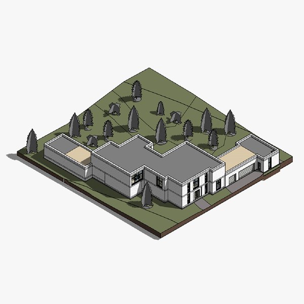 3D Modern forest house - Revit model