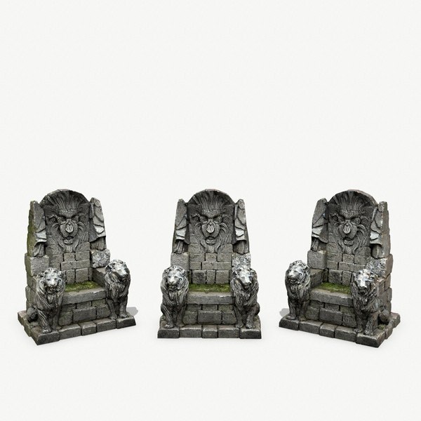 modelo 3d Trono de piedra del león - TurboSquid 2262383