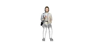 girl sitting 3D