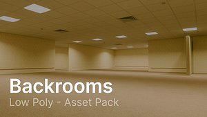 3D Low Poly Backrooms Asset Pack 3D model model