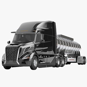 3D Semi Truck Generic Fuel Tank Trailer 04 model