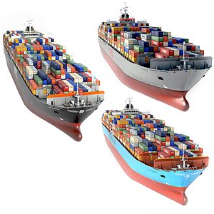 Container ship collection 3 options