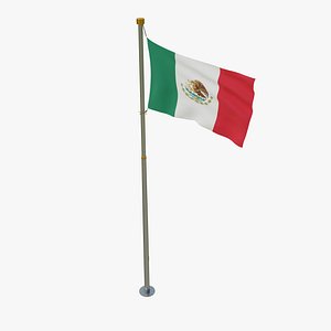 Pole Flag Mexico 3D